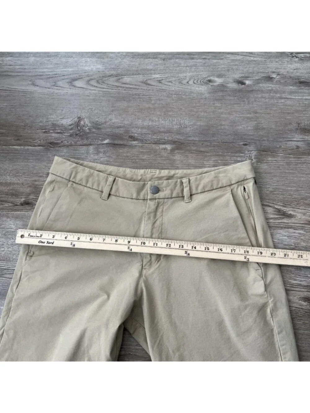 Lululemon Commission Pants Mens Actual 34x27 Tan Swift Cotton‎ Slim Fit